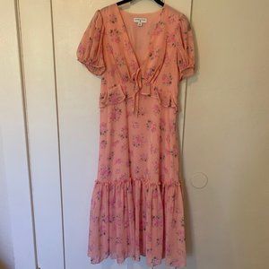LOVE SHACK FANCY X TARGET FLEUR MIDI DRESS PINK MELON